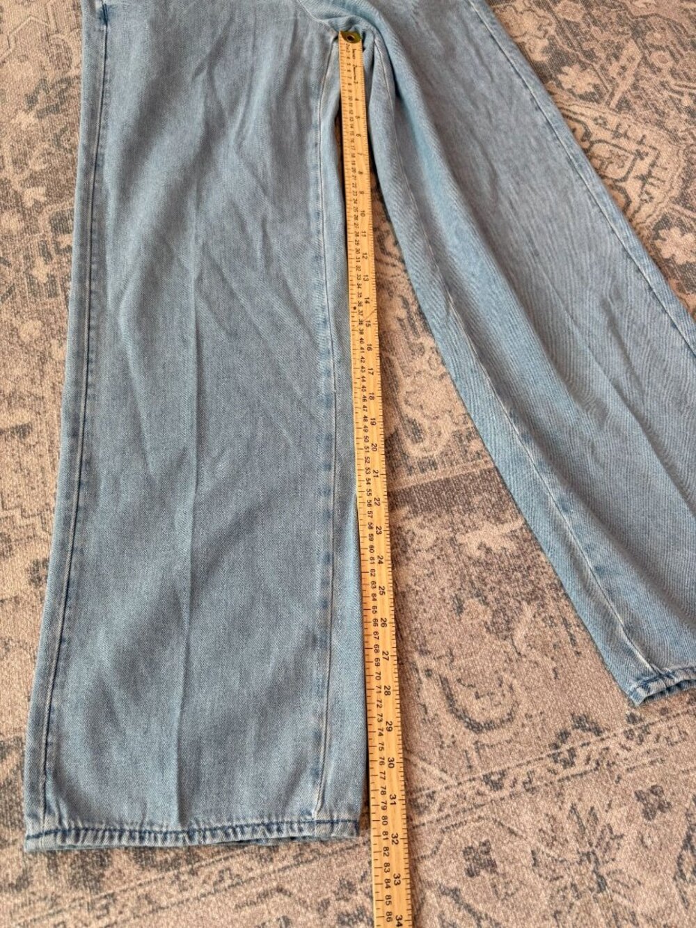COS Women's High Rise Wide Leg Denim Trouser Pants Size 6 Light Blue Wash Boho - Picture 7 of 8
